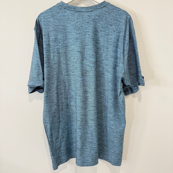 Projek Raw Cotton Graphic Print Short Sleeve Henley Shirt Size XXL Sky Blue NWT - Picture 8 of 17